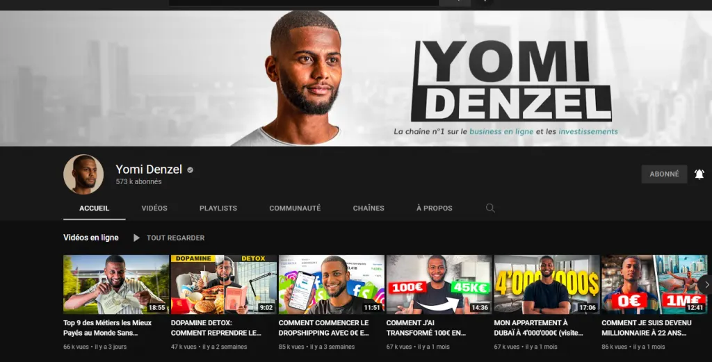 number of subscribers to Yomi Denzel's YouTube channel