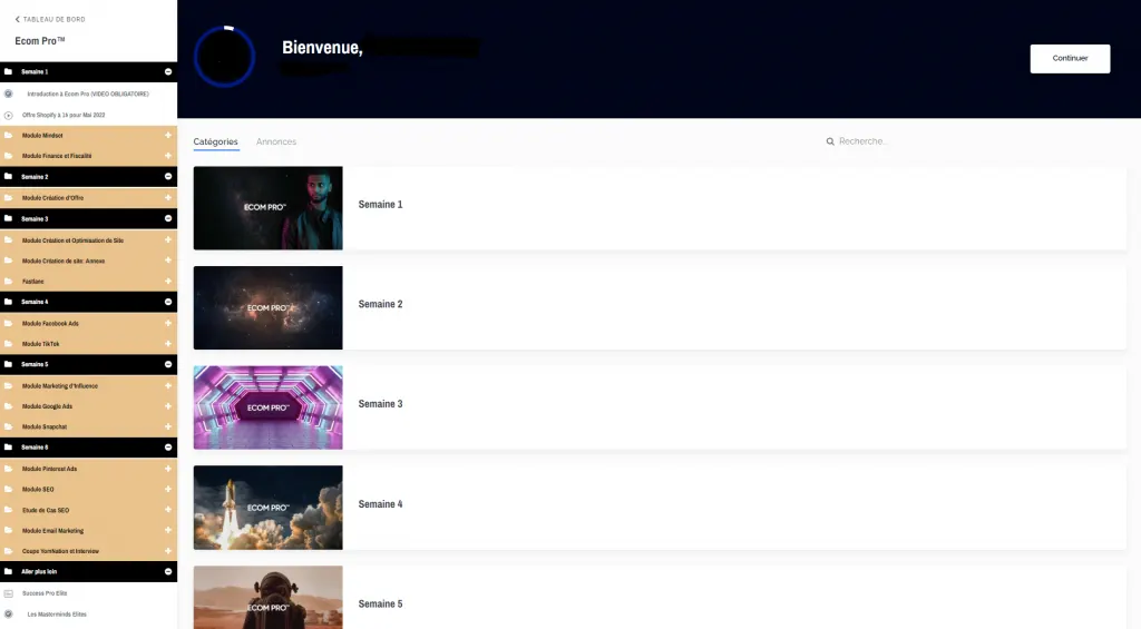 Yomi Denzel ECOM PRO training dashboard