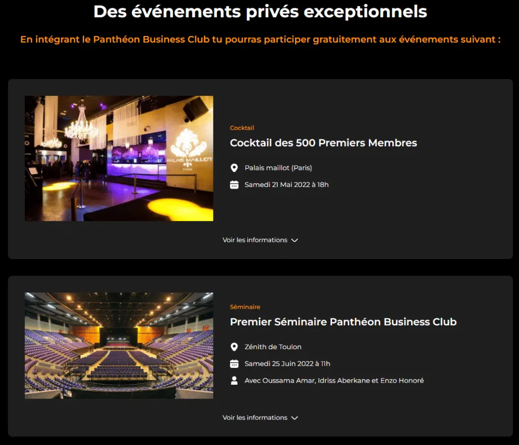 pantheon business club free event reviews