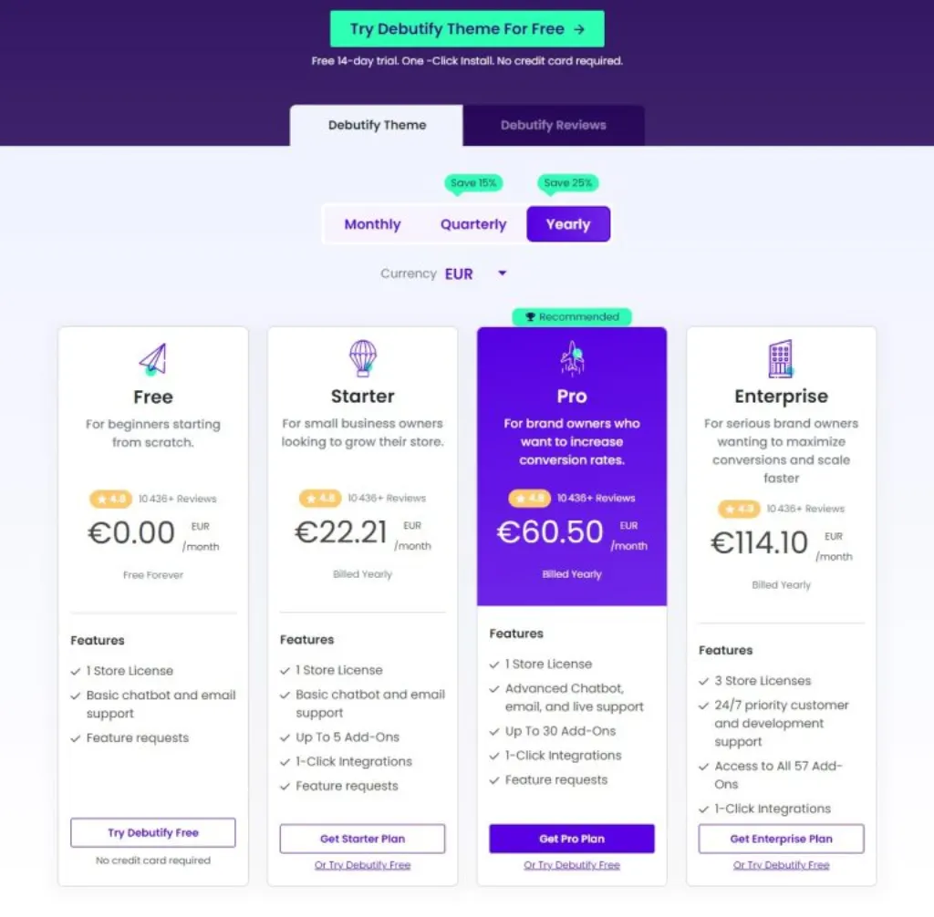 debutify price prices