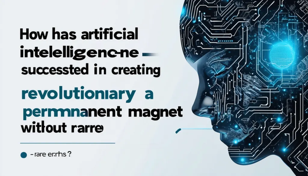 découvrez comment l'intelligence artificielle a développé un aimant permanent révolutionnaire sans terres rares, ouvrant la voie à une innovation technologique majeure.